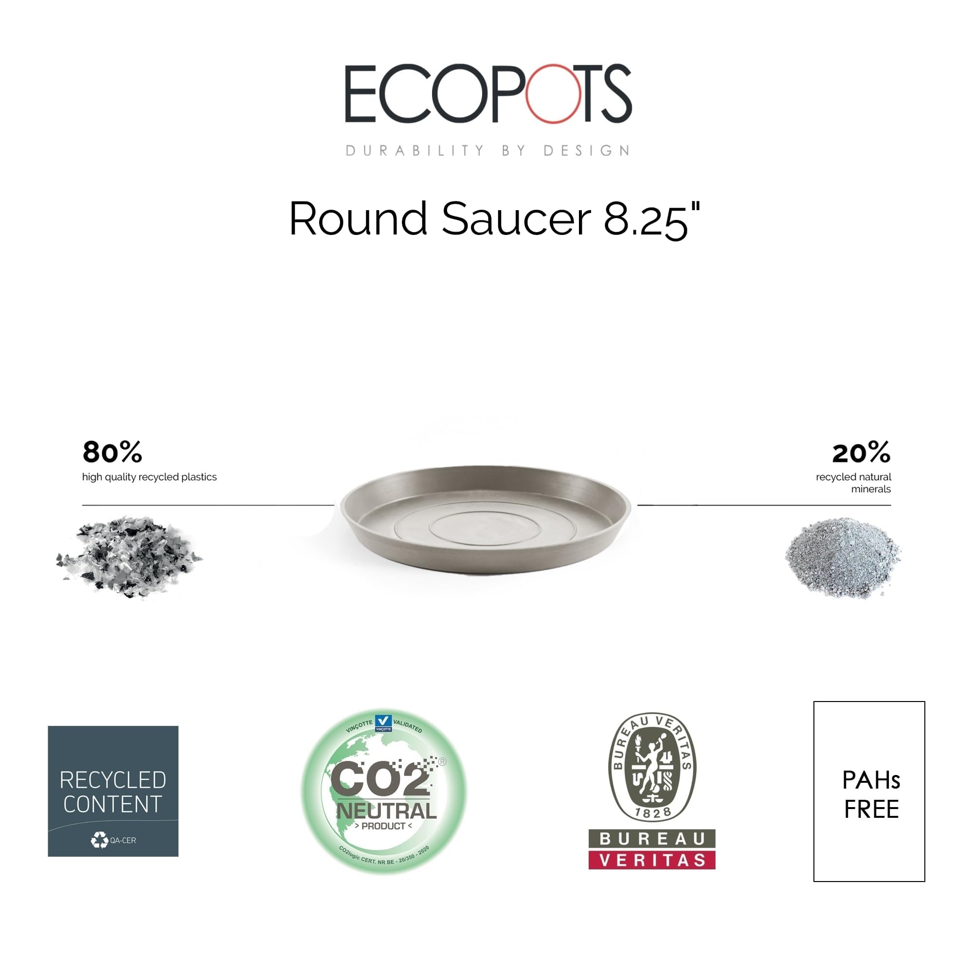 ecopots-soucoupe-round-25-taupe-21-x-h-2-5-cm image 2