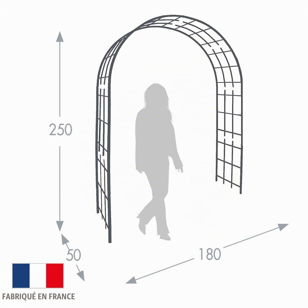 louis-moulin-treillage-arche-de-jardin-250-x-180-x-50-cm-anthracite image 2