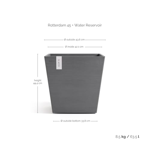 ecopots-rotterdam-45-pot-carr-avec-r-servoir-d-eau-gris-45-4-x-45-4-x-h-44-cm-63 image 7