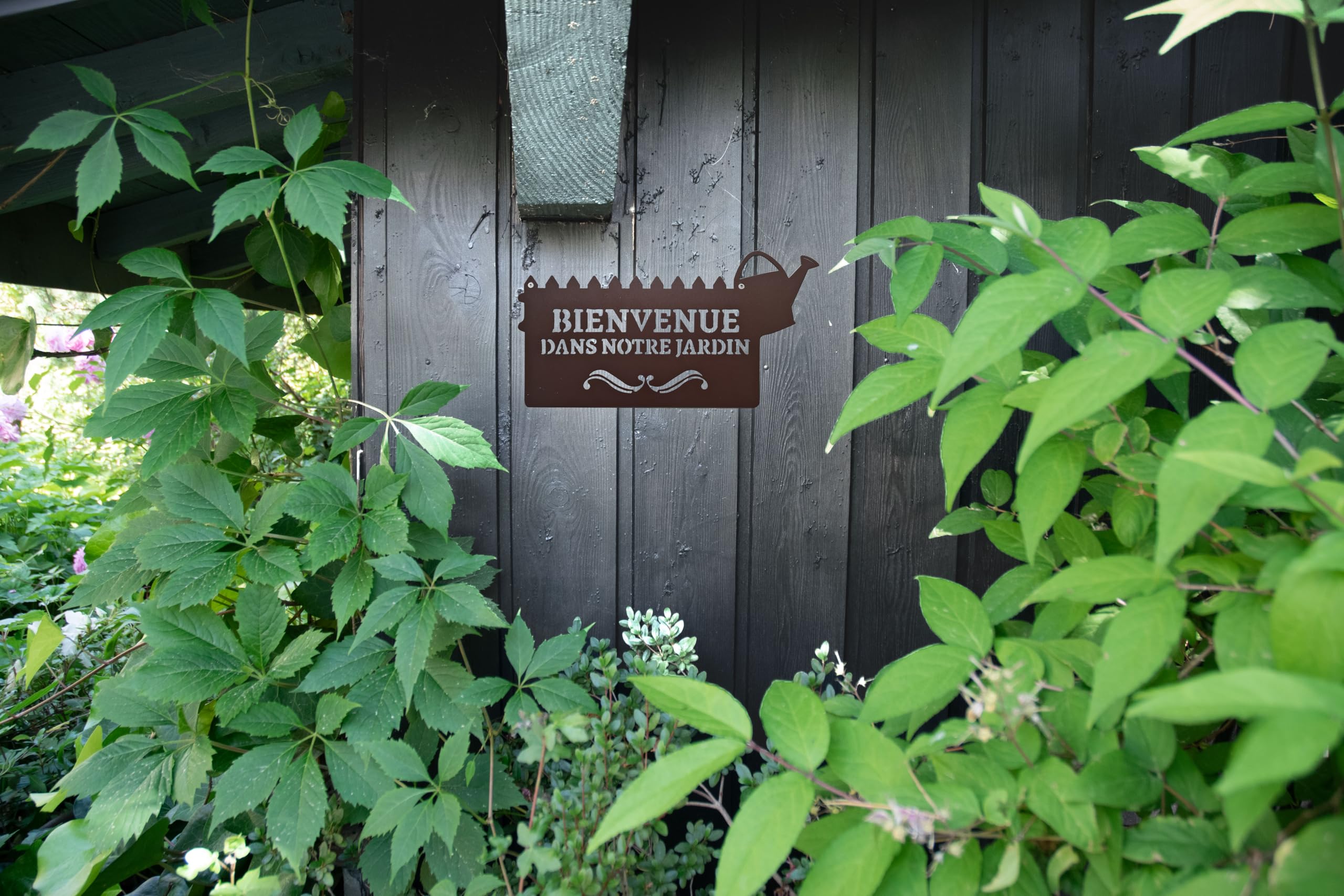 louis-moulin-pancarte-murale-m-tal-bienvenue-dans-notre-jardin-31-x-16-5-cm-fer- image 3