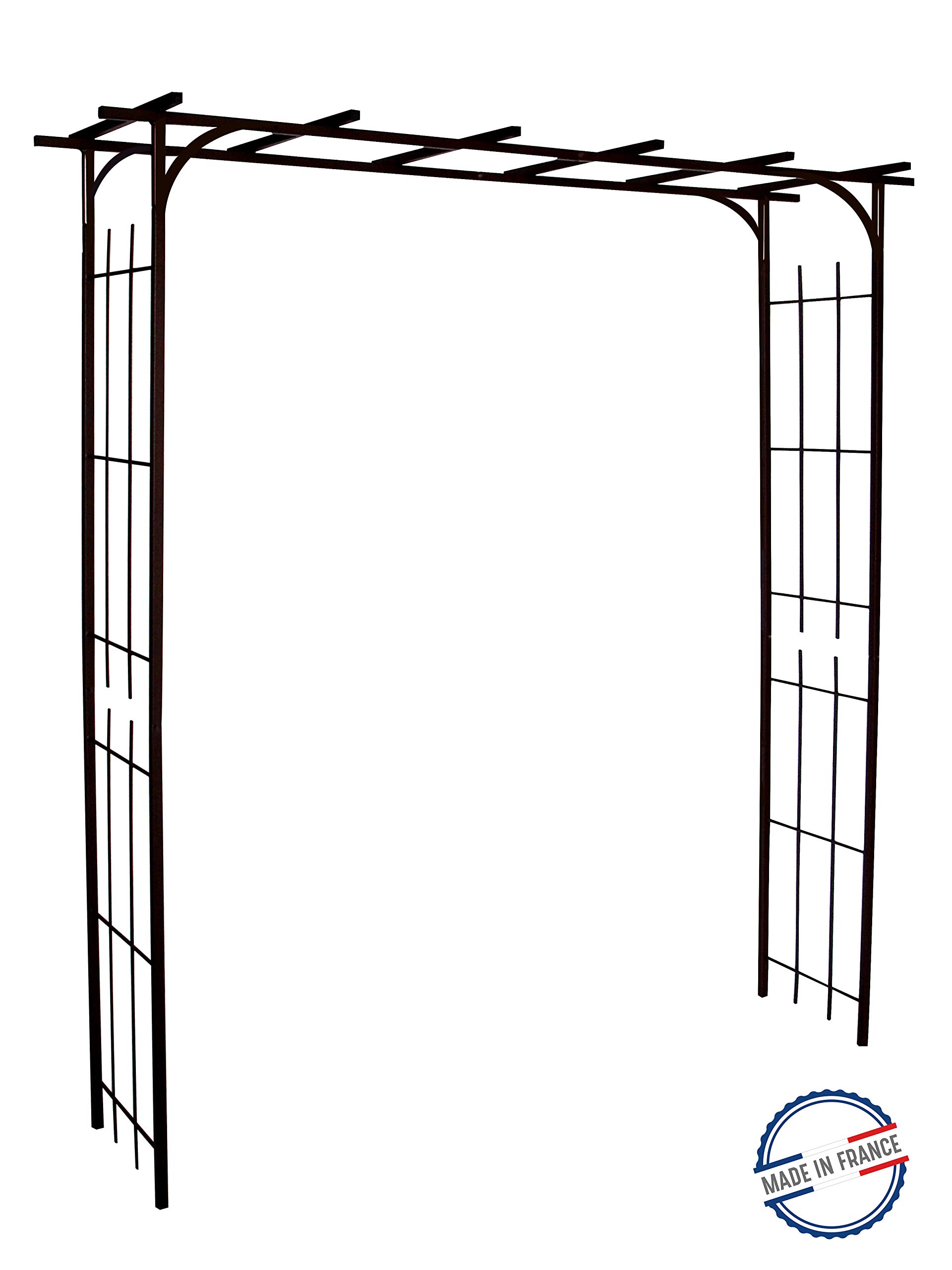 louis-moulin-grande-pergola-tube-carr-plante-grimpante-fer-vieilli-187-x-40-x-19 image 1