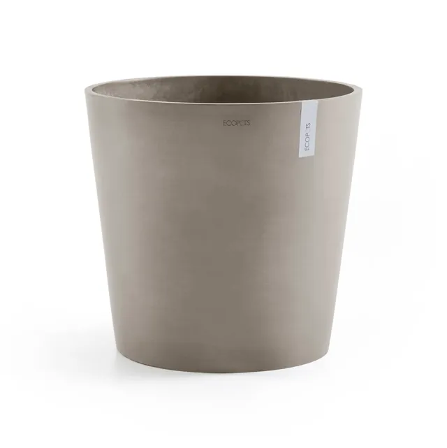 ecopots-amsterdam-pot-rond-taupe-50-x-h-43-8-cm-avec-r-servoir-d-eau image 1