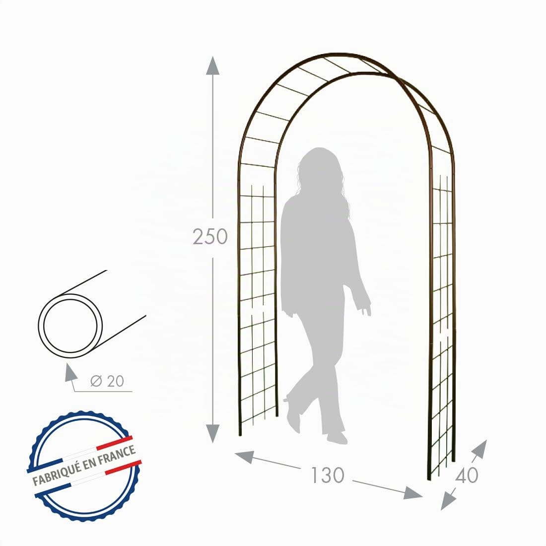 louis-moulin-3146-arche-jardin-treillage-m-tal-fer-vieilli-130-x-250-cm image 2