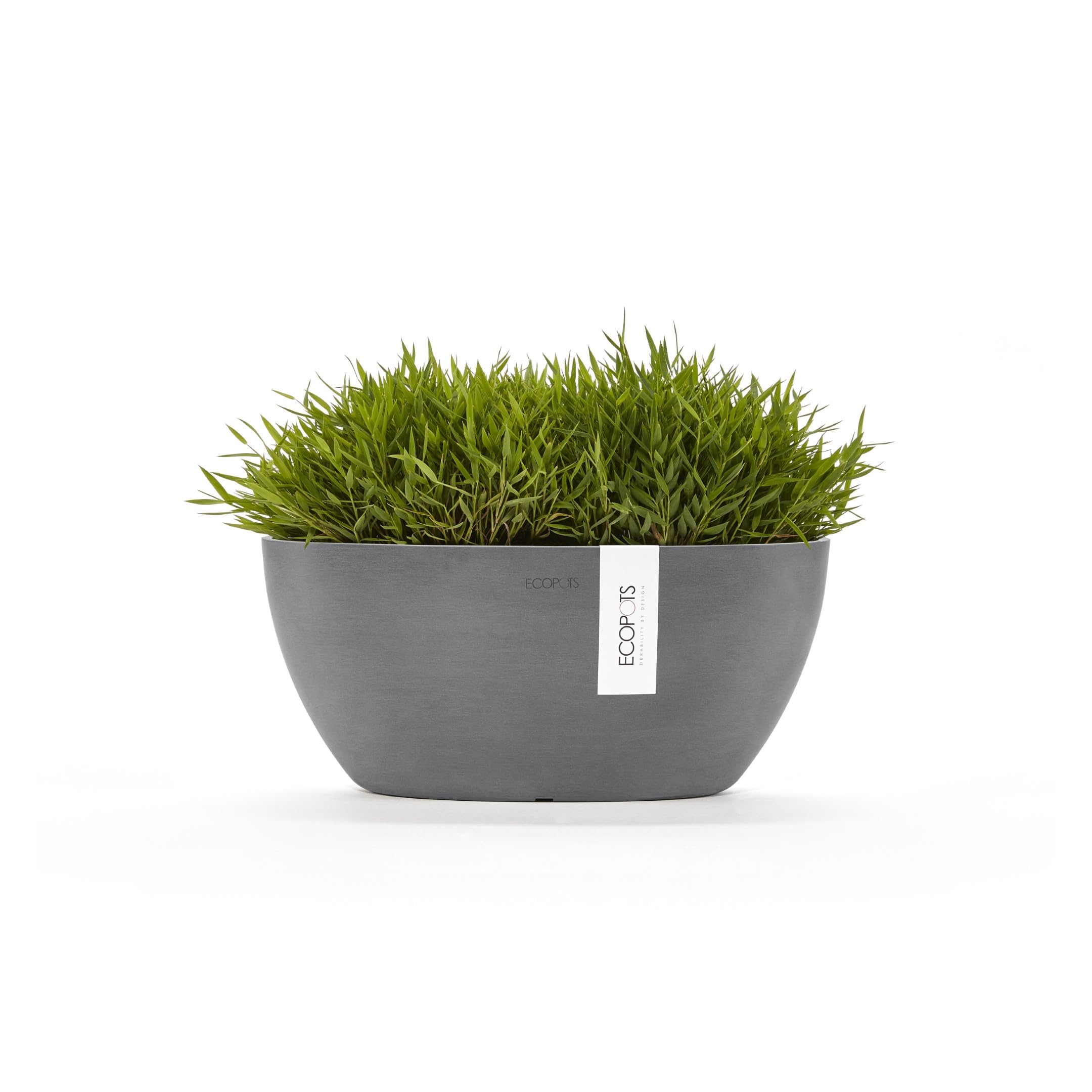 ecopots-sofia-pot-ovale-30-gris-avec-r-servoir-d-eau-30-x-13-x-h-13-5-cm-2-7-l image 2