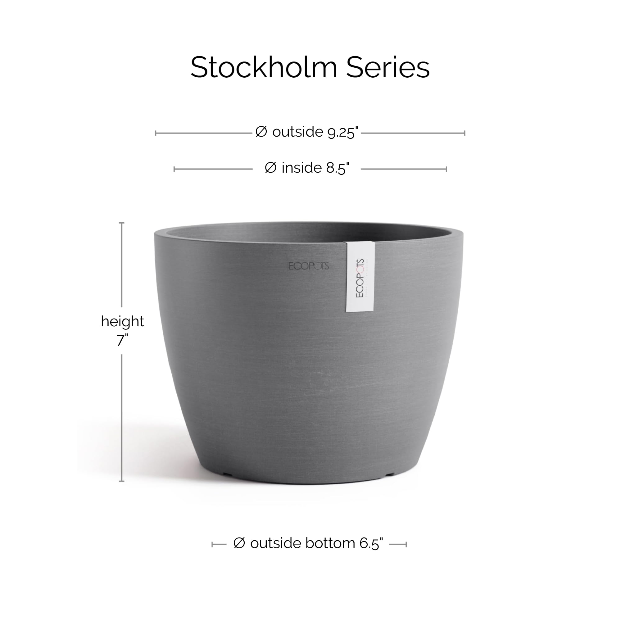 ecopots-stockholm-pot-rond-gris-23-2-x-h-17-6-cm-5-4-l image 2
