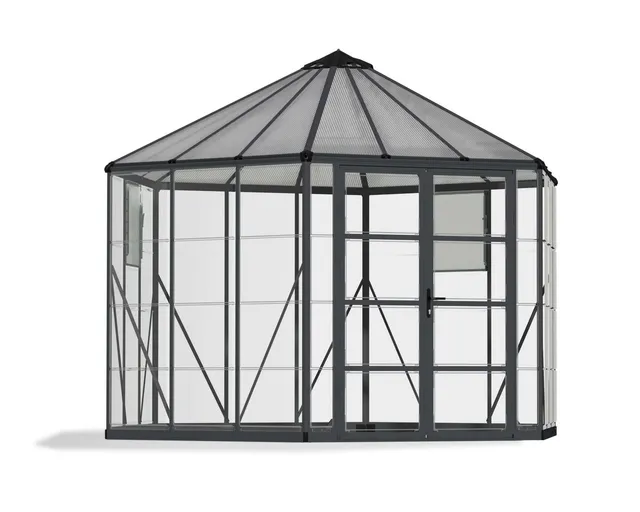canopia-by-palram-serre-de-jardin-hexagonale-oasis-11-5-m-serre-aluminium-et-pol image 1