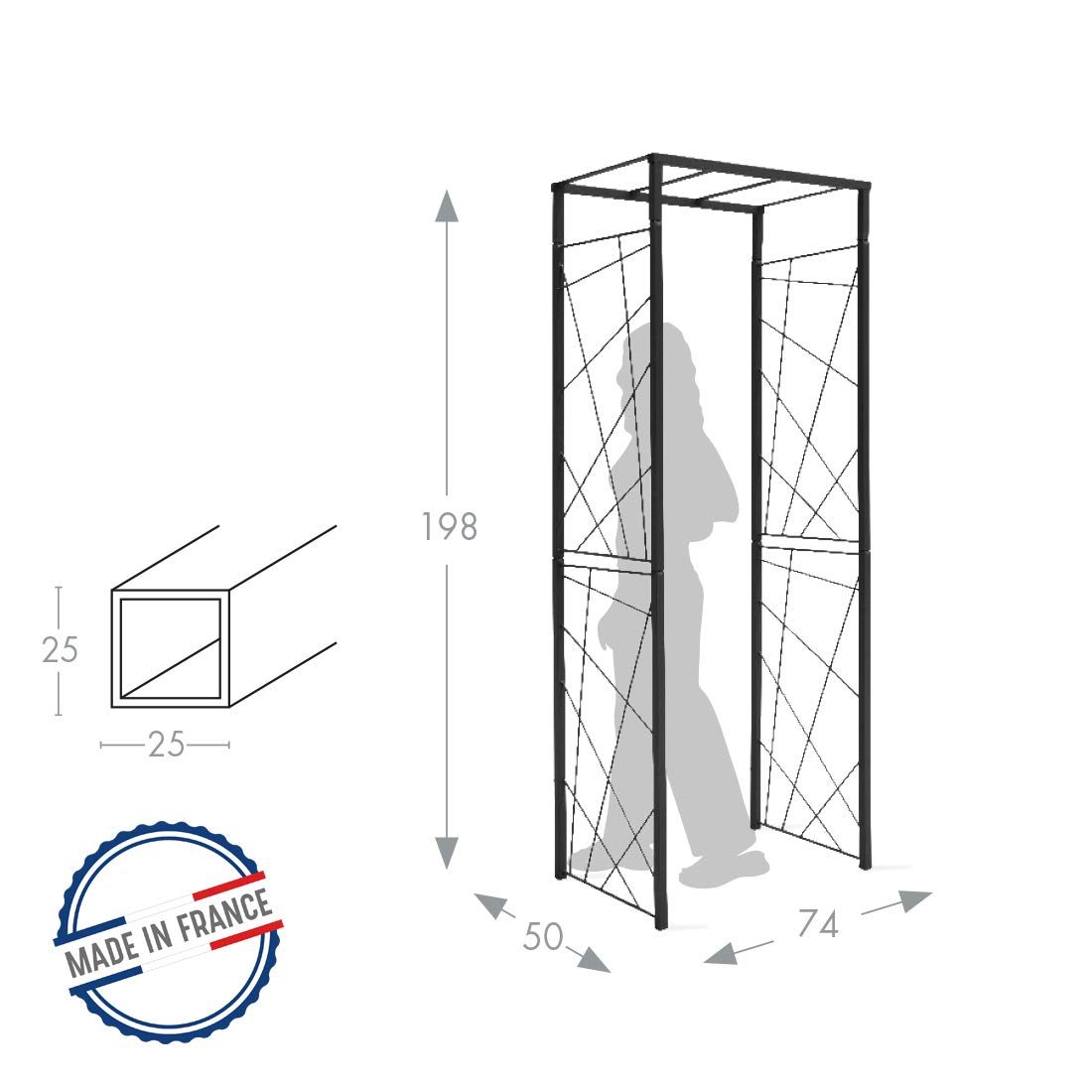 louis-moulin-pergola-tube-car25-mandala-anthracite-74x50x198-cm-made-in-france image 2