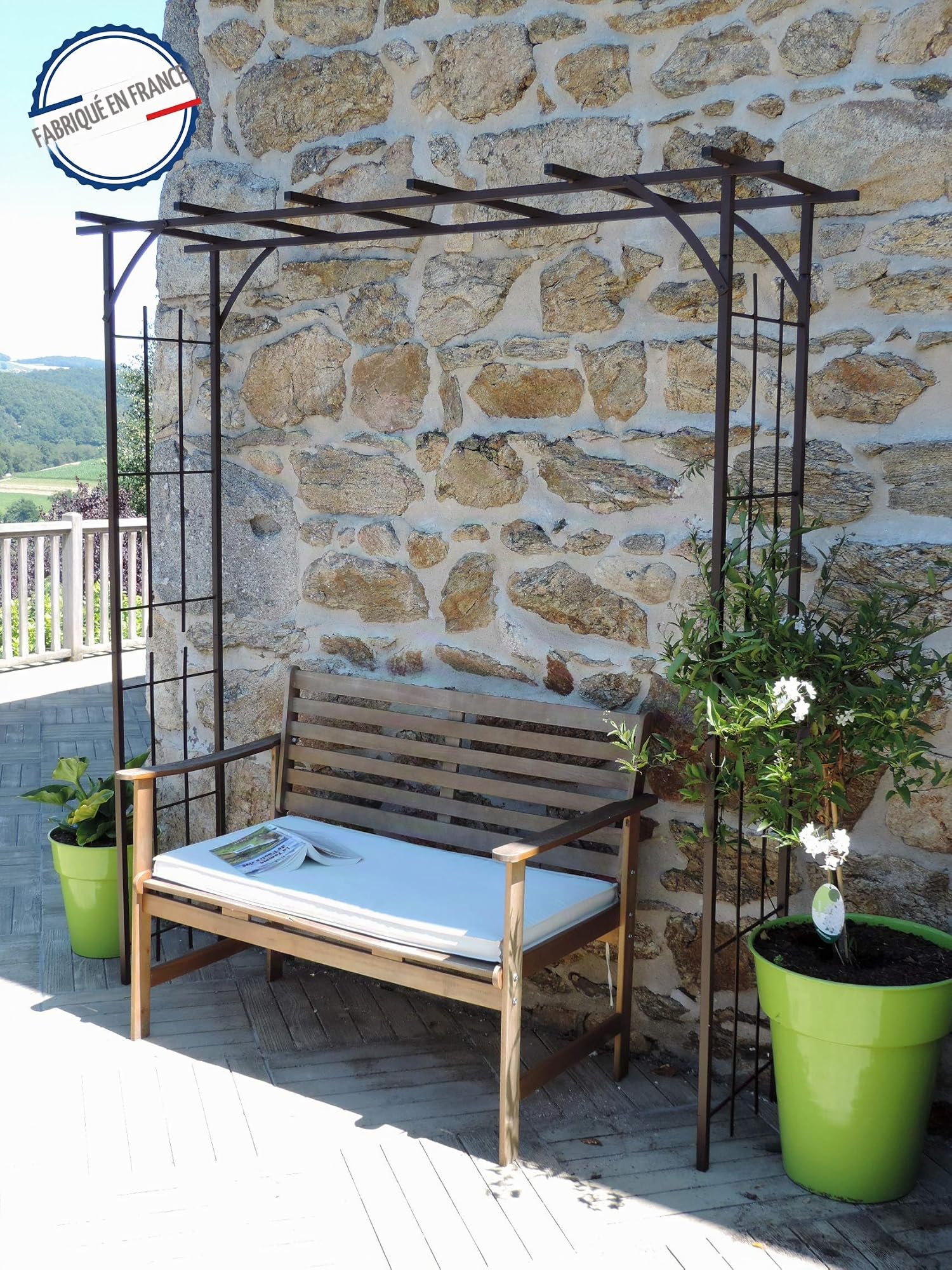 louis-moulin-grande-pergola-tube-carr-plante-grimpante-fer-vieilli-187-x-40-x-19 image 3