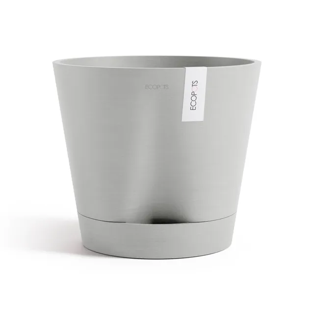 ecopots-venice-2-rond-30-cm-pot-avec-r-servoir-d-eau-blanc-gris-4-l image 1