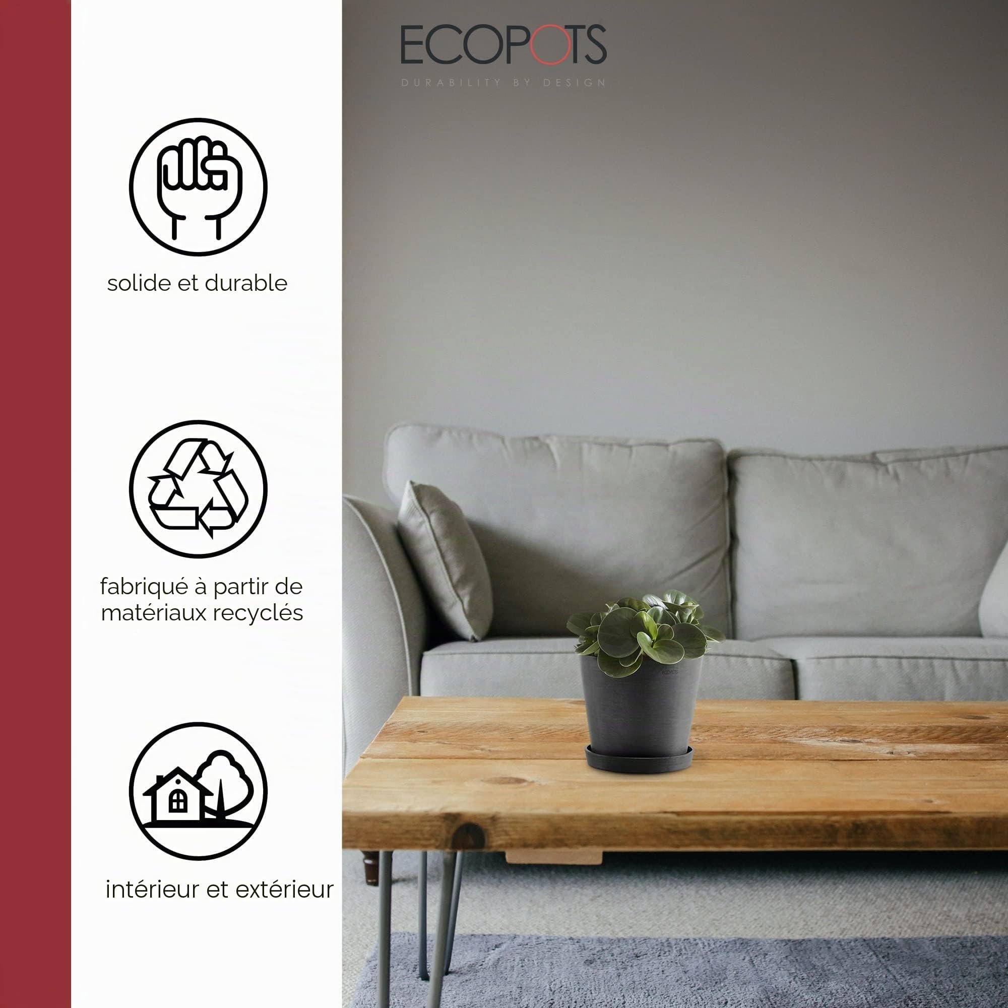 ecopots-round-soucoupe-50-gris-44-5-x-h-3-5-cm-pour-amsterdam-50 image 3