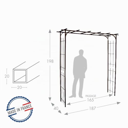 louis-moulin-grande-pergola-tube-carr-plante-grimpante-fer-vieilli-187-x-40-x-19 image 7