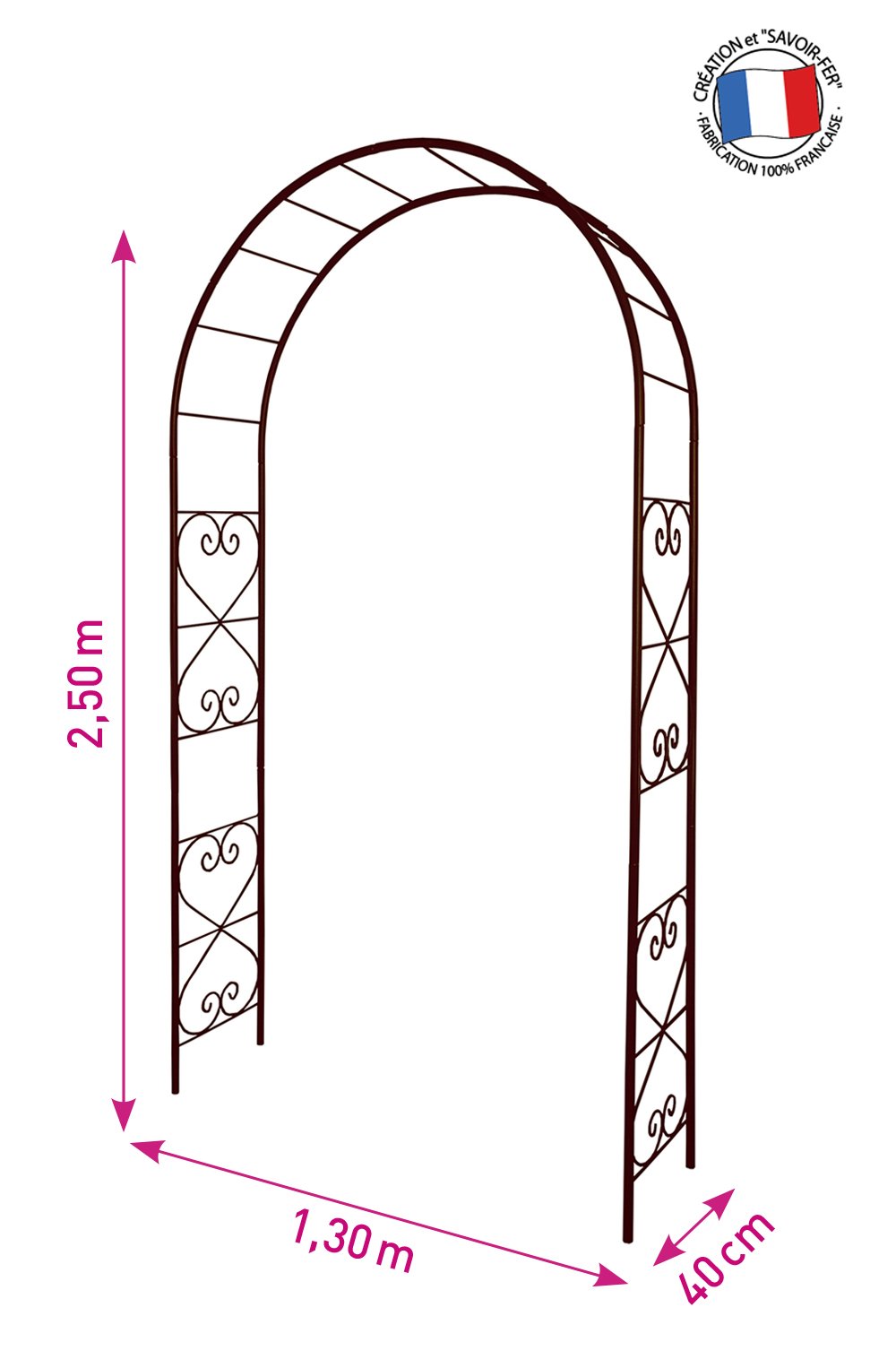 louis-moulin-3166-arche-de-jardin-romantique-fer-vieilli-130-x-40-x-250-cm image 2