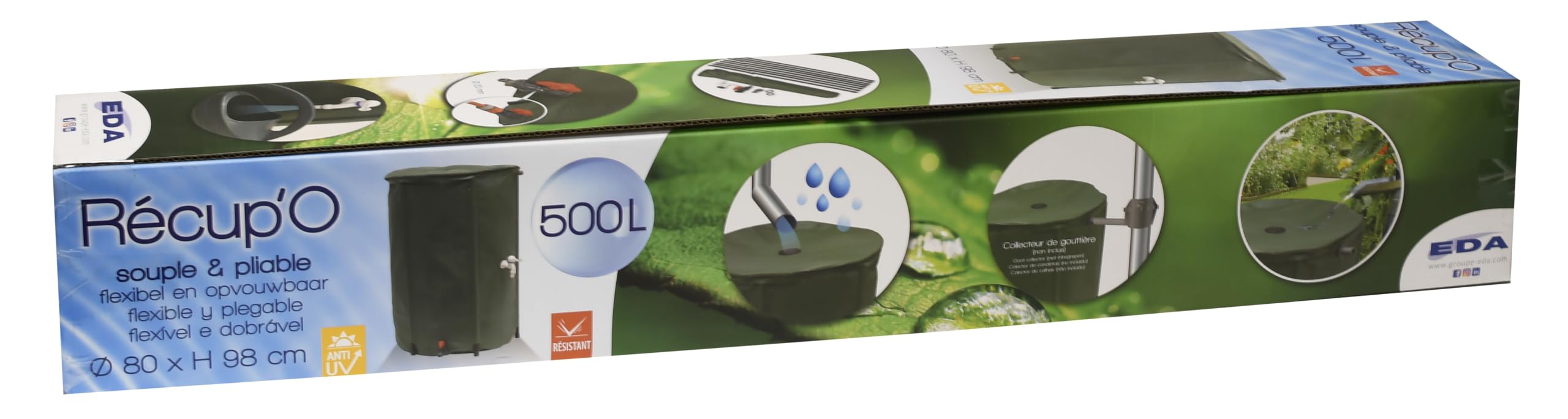 eda-r-cup-rateur-d-eau-souple-et-pliable-500-l-avec-filtre-2-robinets image 4
