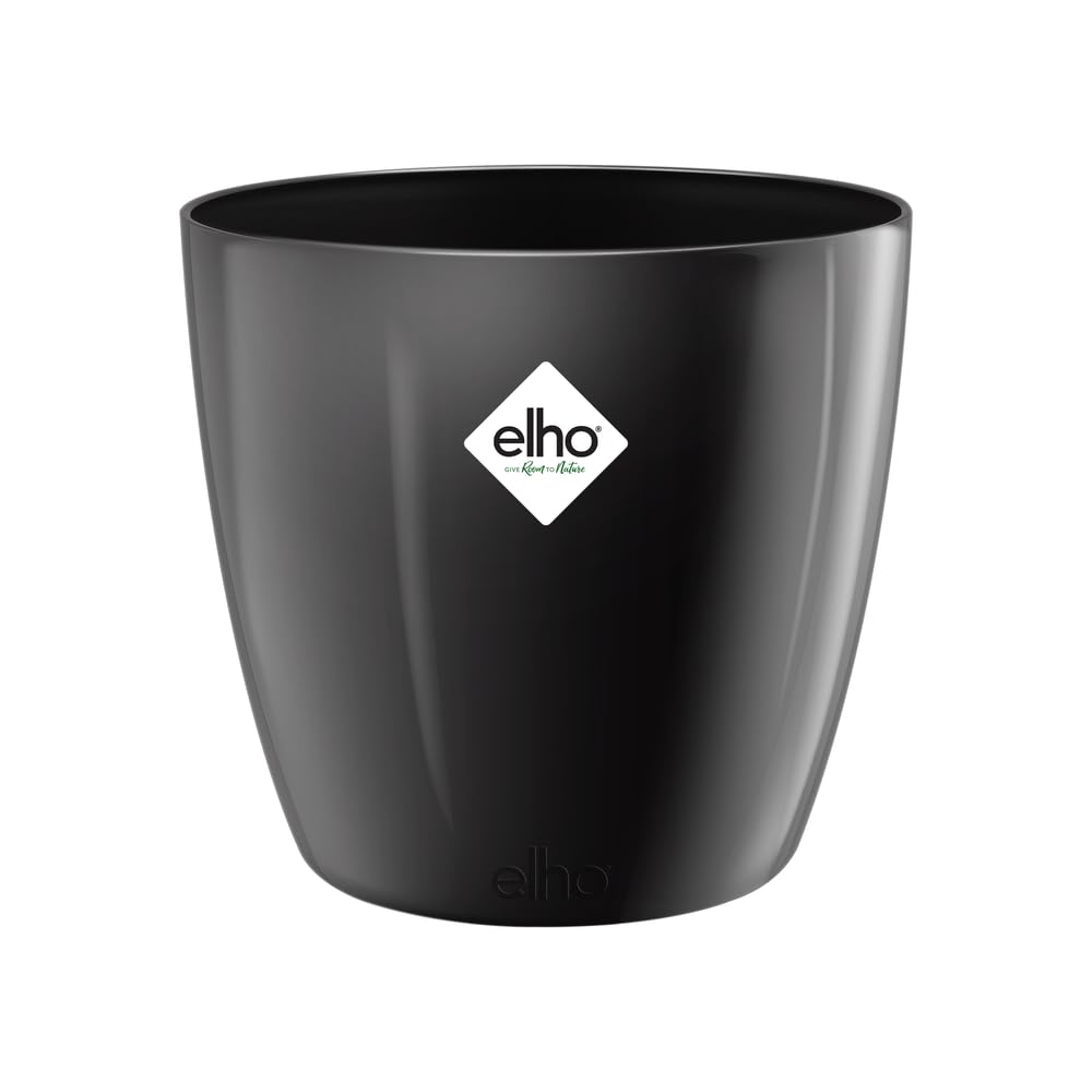 elho-brussels-diamond-rond-22cm-cache-pot-noir-metallic-22-4-x-h-20-1-cm image 1