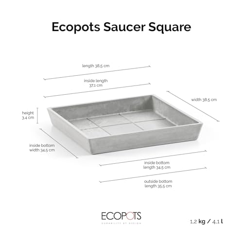 ecopots-square-45-soucoupe-blanc-gris-38-5-cm image 6