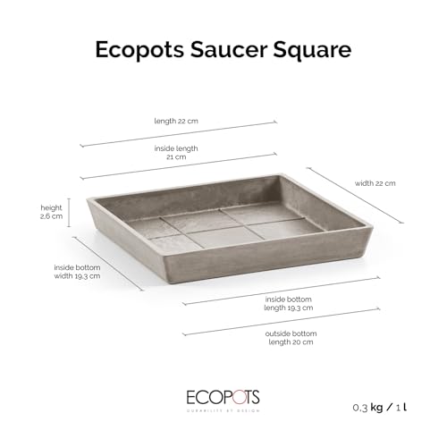 ecopots-square-25-soucoupe-carr-e-taupe-22-x-22-x-h-2-6-cm image 7