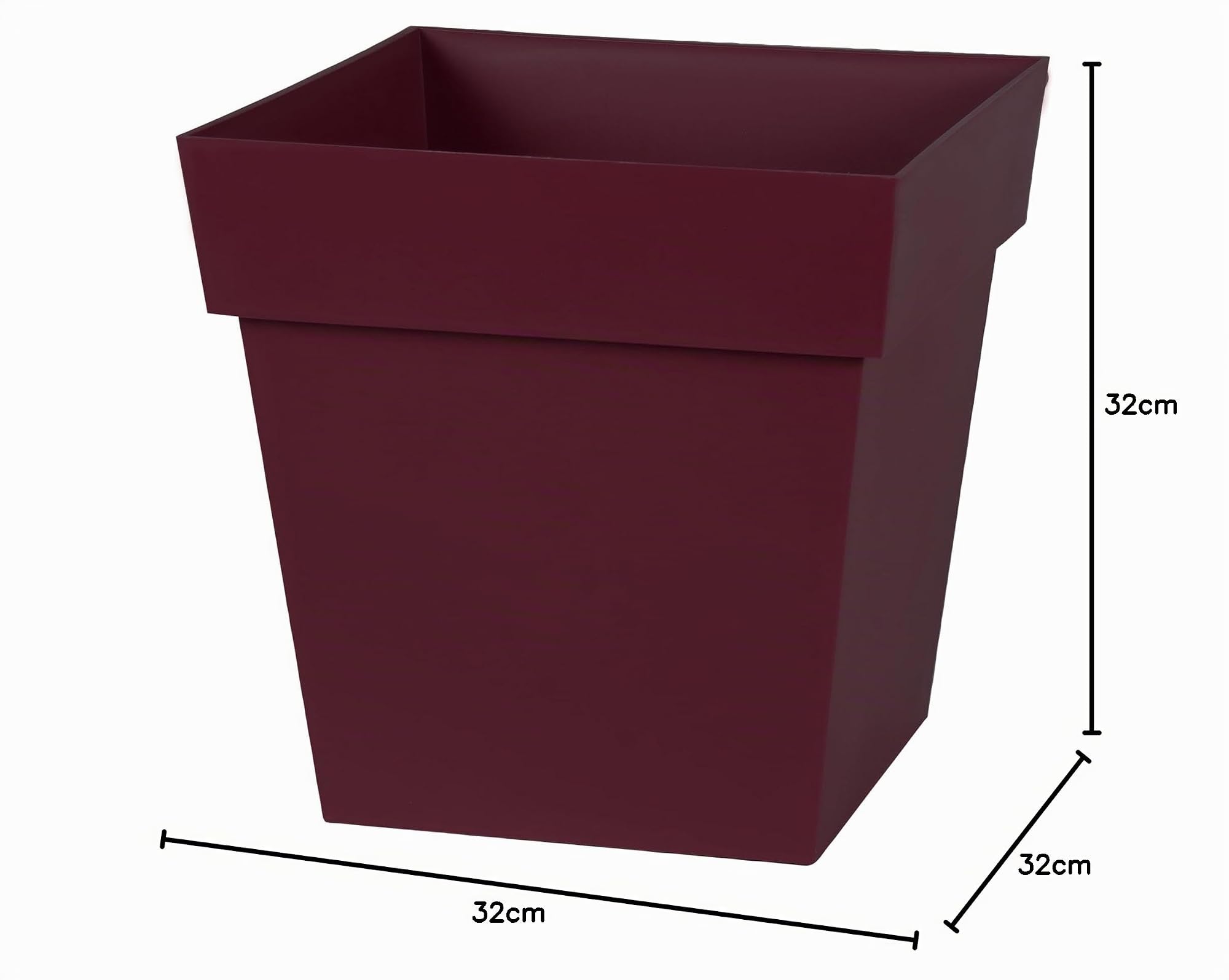 eda-pot-de-fleur-carr-toscane-32-cm-volume-22-l-rouge-bourgogne-r-sistant-gel-et image 2