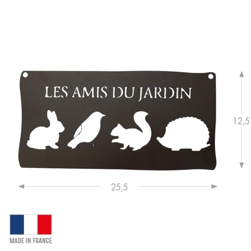 louis-moulin-pancarte-murale-m-tal-les-amis-du-jardin-25-5-x-12-5-cm-fer-vieilli image 5