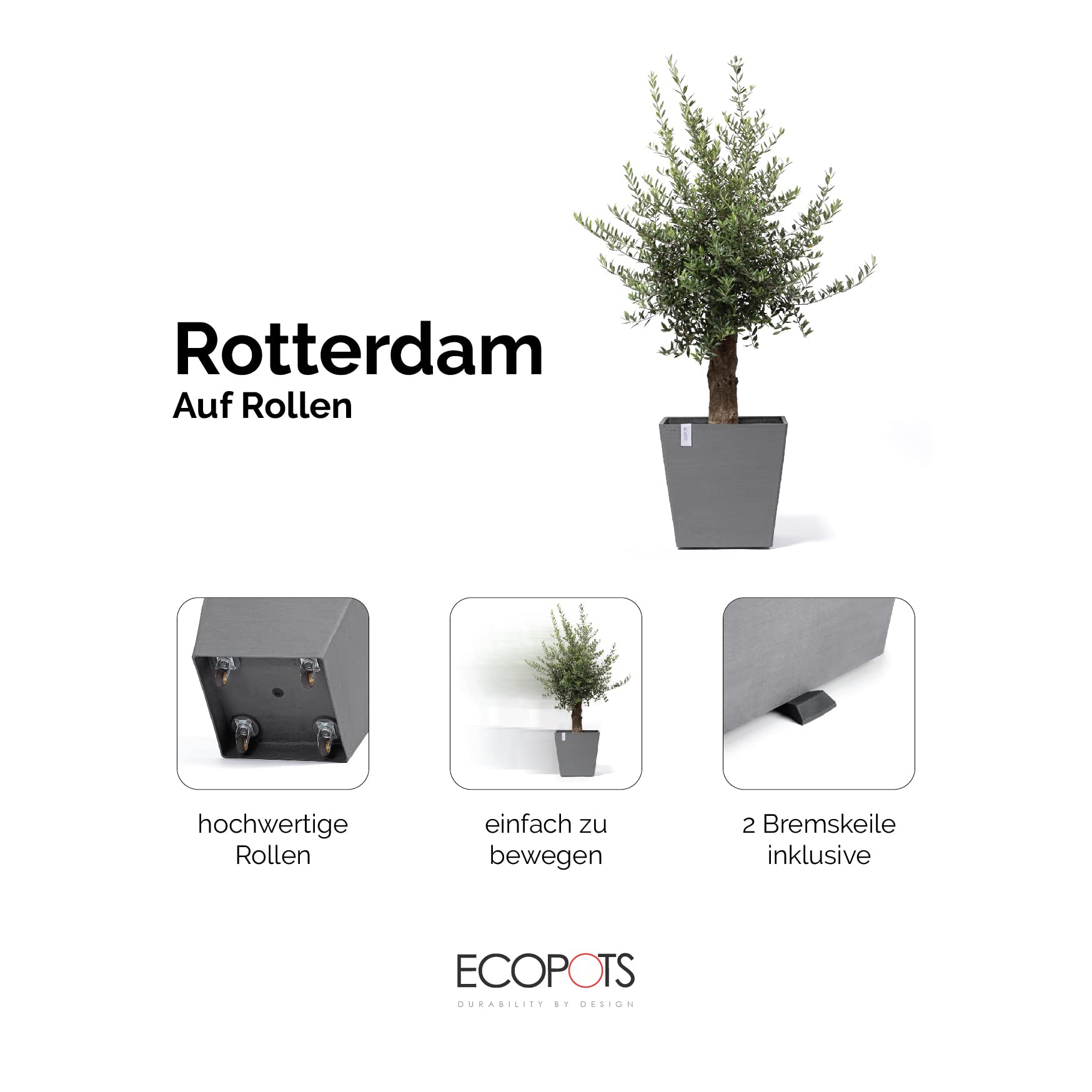 ecopots-rotterdam-50-pot-roulettes-carr-taupe-gris-brun-50-x-50-cm-recycl image 3