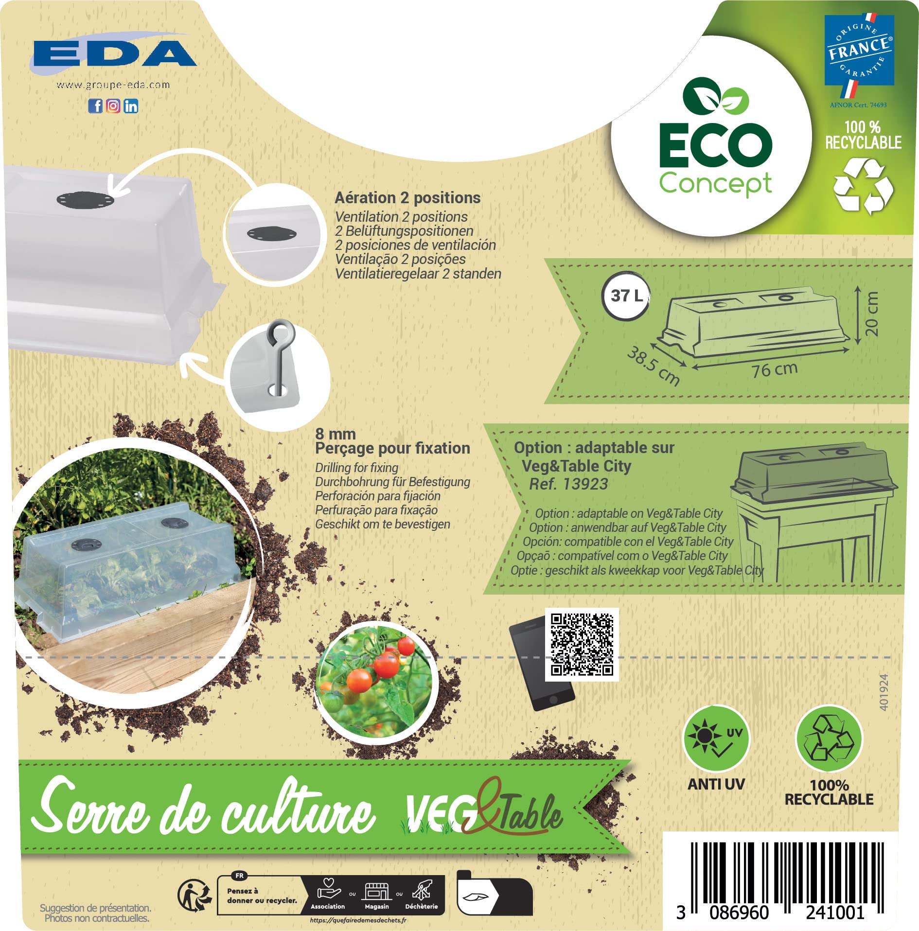 eda-serre-de-culture-pour-potager-veg-table-city-double-a-ration-transparent image 7