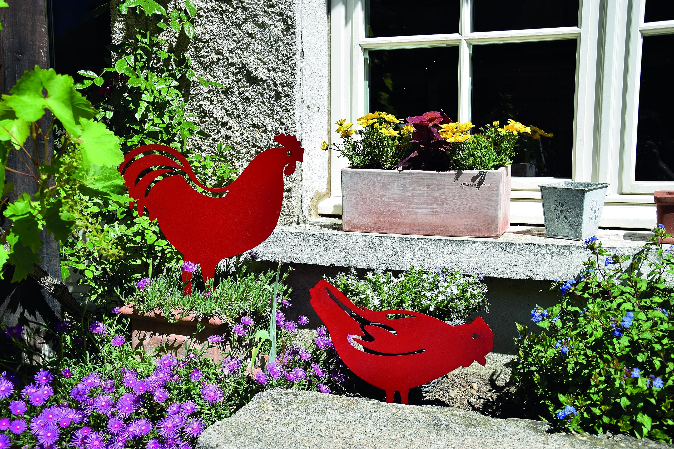 louis-moulin-figurine-piquer-poule-28x39-cm-rouge image 2