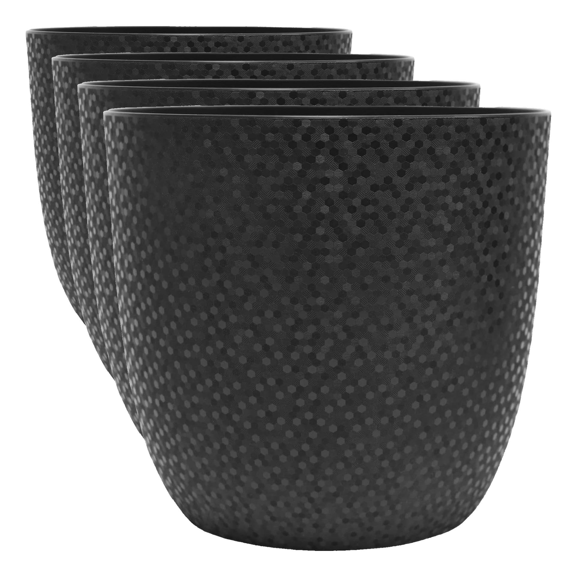 eda-cache-pot-opale-13-7-cm-noir-lot-de-4 image 1