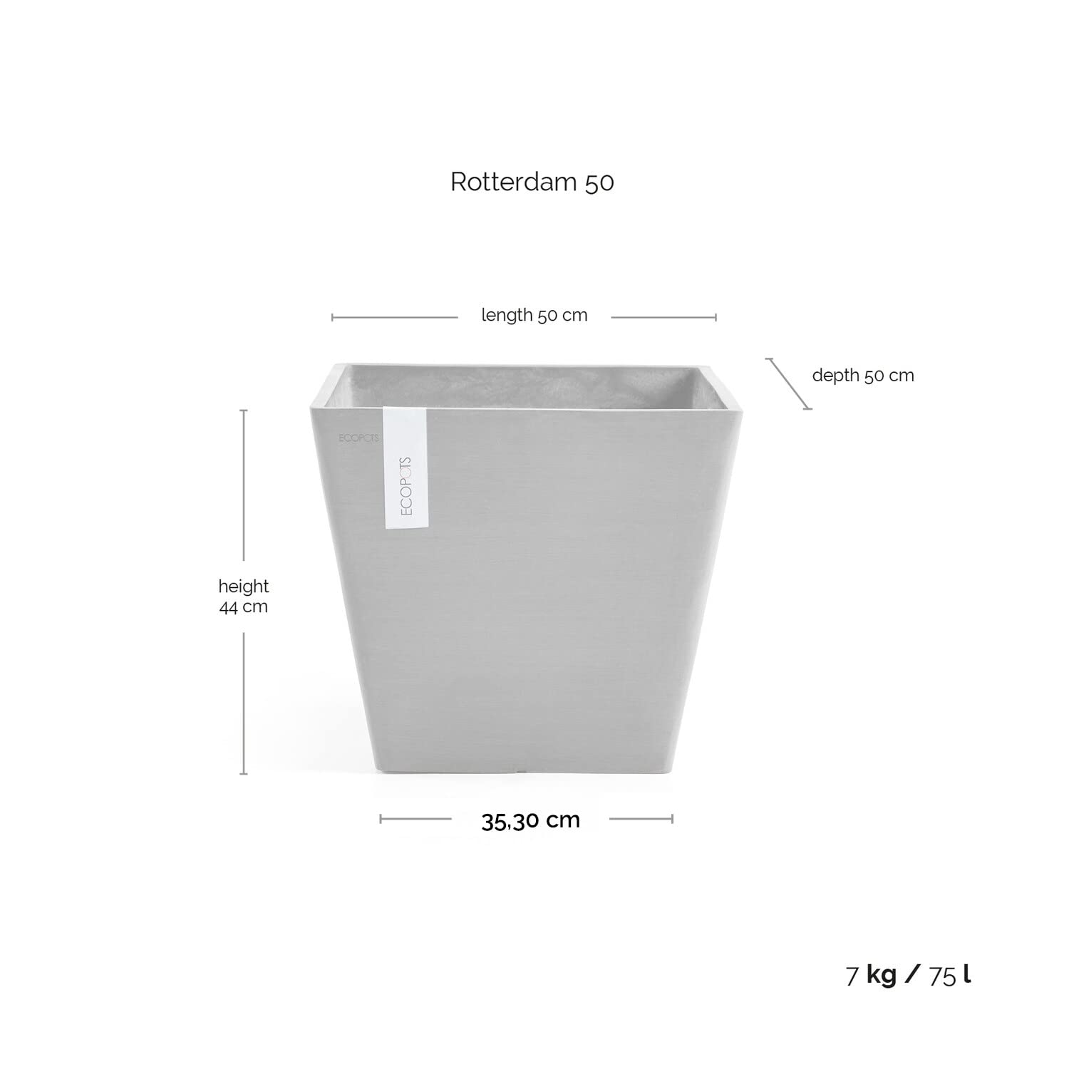 ecopots-rotterdam-pot-carr-50-x-50-cm-gris-fonc image 2