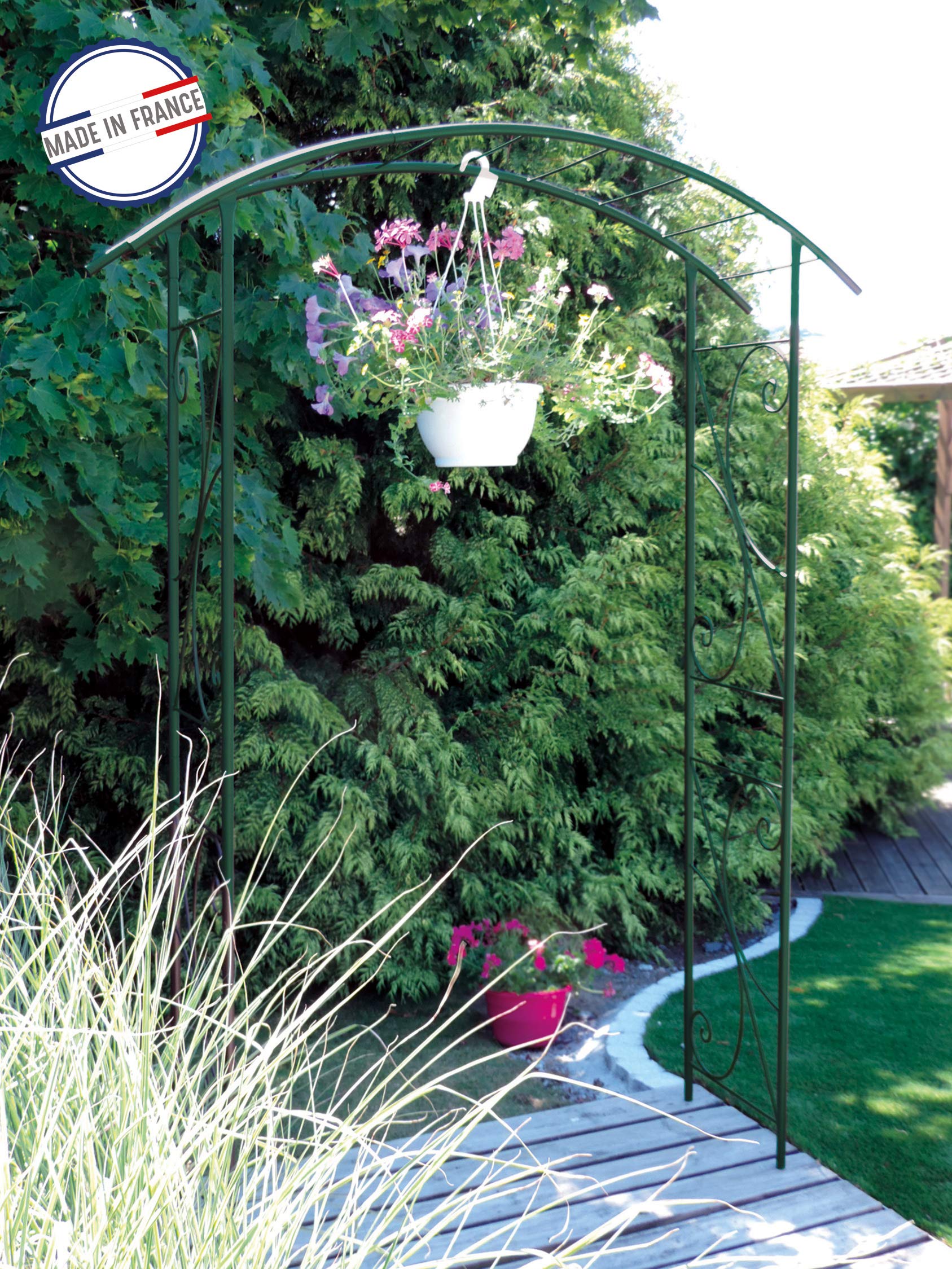 louis-moulin-arche-tube-rond-20-pont-148x40x207-cm-vert-sapin image 3