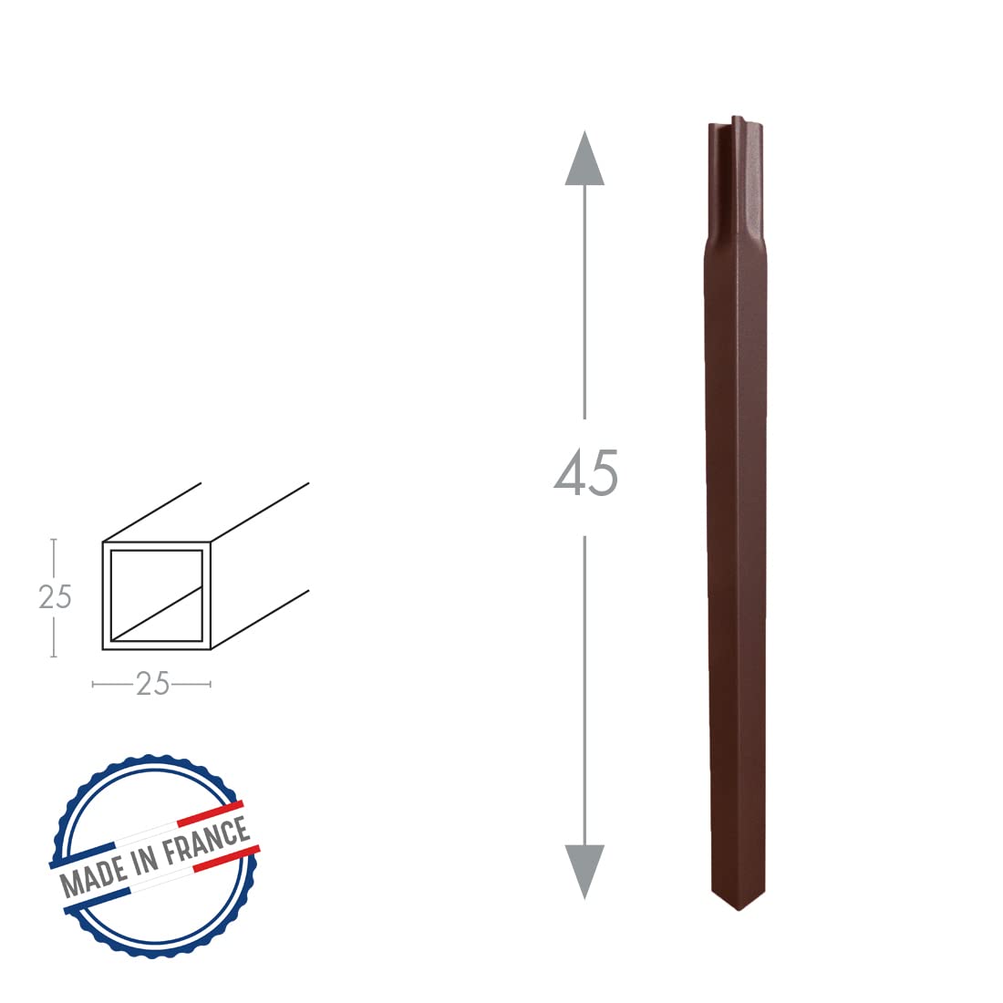 louis-moulin-pack-2-tubes-carr-25-enfoncer-45-cm-fer-vieilli image 2