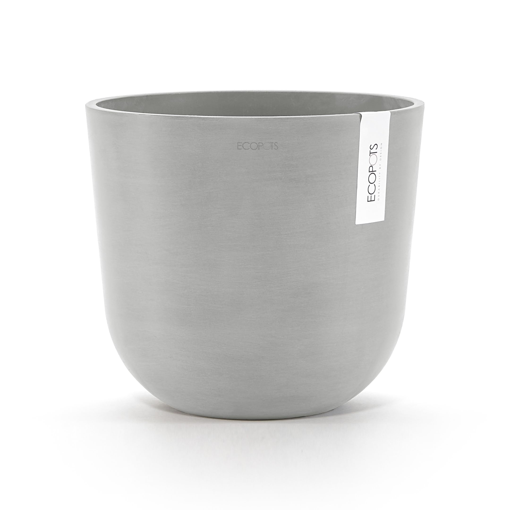 ecopots-oslo-25-pot-rond-blanc-gris-avec-r-servoir-d-eau-25-x-h-21-8-cm-7-7-l image 1