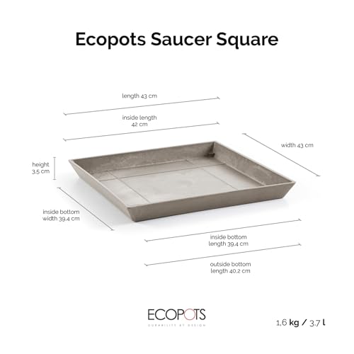 ecopots-square-50-soucoupe-carr-e-taupe-43-x-43-x-h-3-5-cm image 7