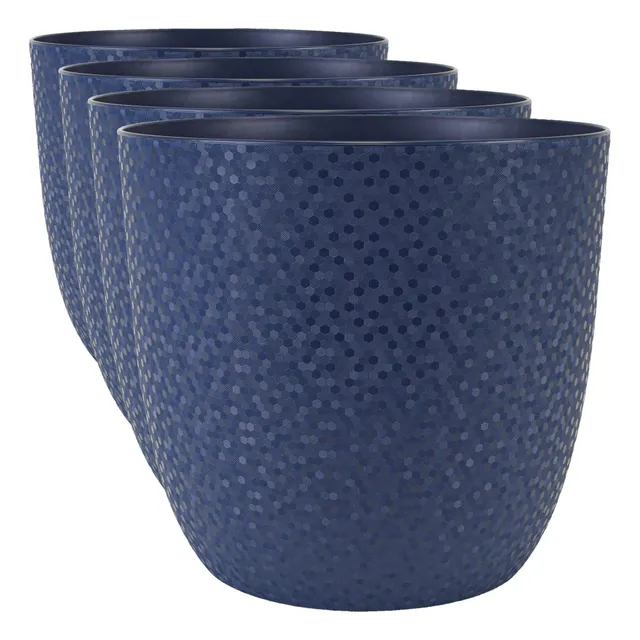 eda-cache-pot-opale-22-cm-bleu-profond-lot-de-4 image 1