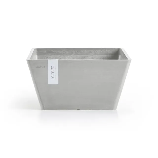ecopots-berlin-25-pot-de-fleurs-carr-bol-gris-blanc-25-5-x-25-5-x-13-cm image 1