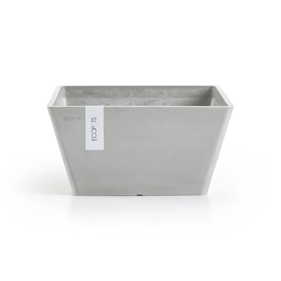 ecopots-berlin-25-pot-de-fleurs-carr-bol-gris-blanc-25-5-x-25-5-x-13-cm image 1