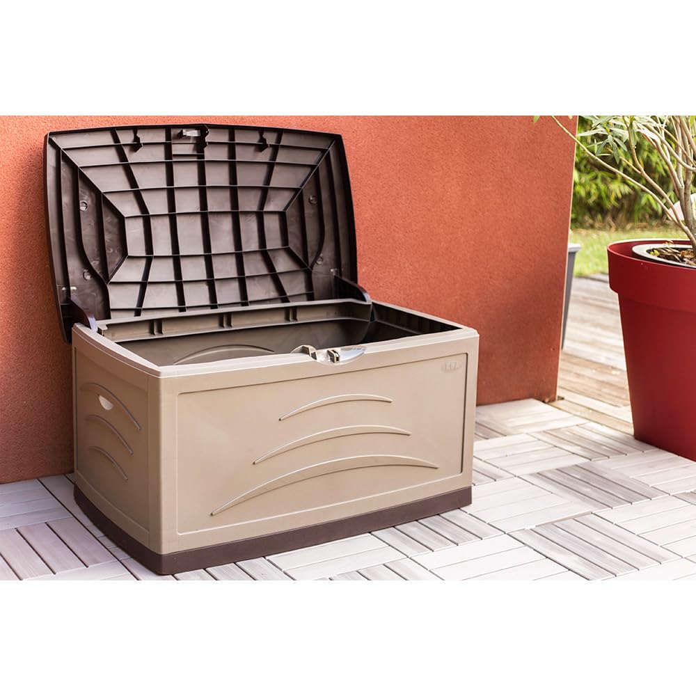 eda-serena-malle-de-jardin-500-l-121-x-76-x-67-cm-avec-roulettes-taupe image 2