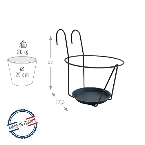louis-moulin-porte-pots-soucoupe-crochet-25-cm-anthracite image 6