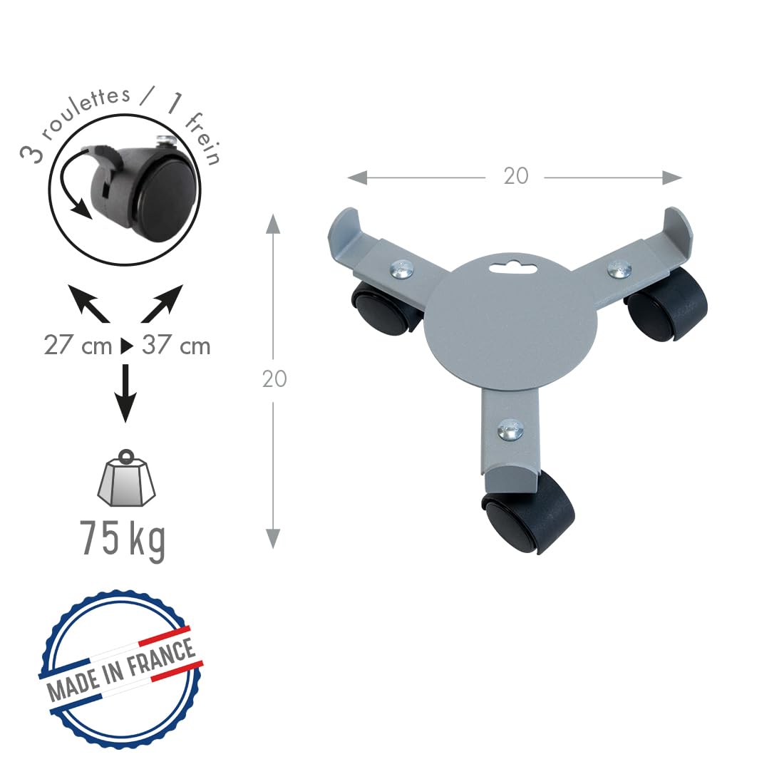 louis-moulin-roule-plante-extensible-27-37-cm-gris-alu image 3