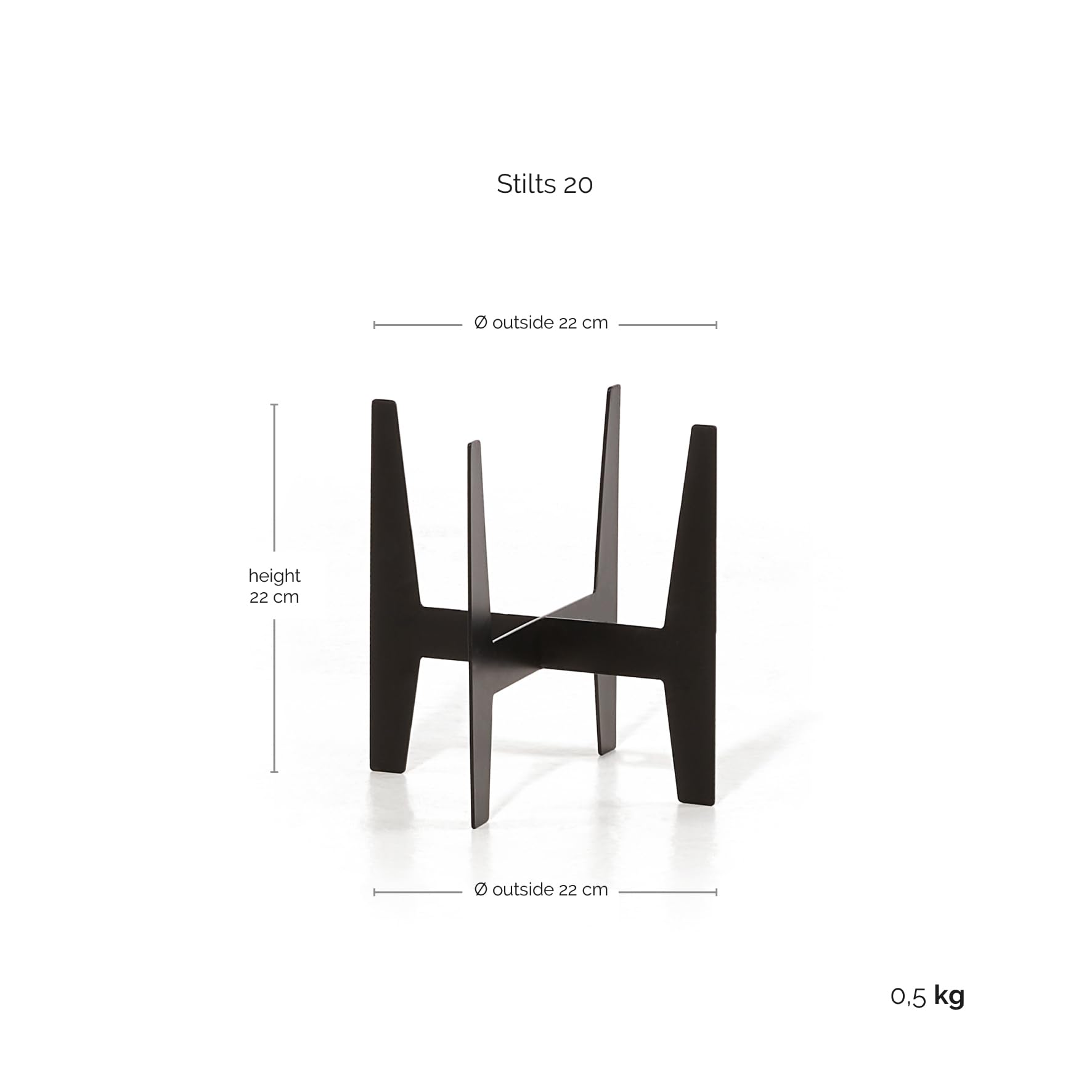 ecopots-stilts-20-pieds-pour-pot-noir-22-x-22-x-h-22-cm image 2