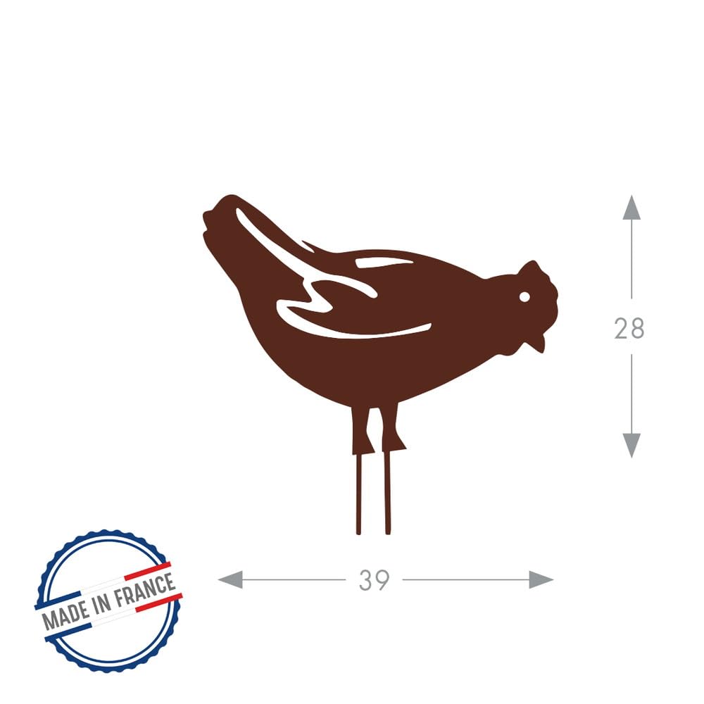 louis-moulin-figurine-piquer-poule-28x39-cm-fer-vieilli image 2