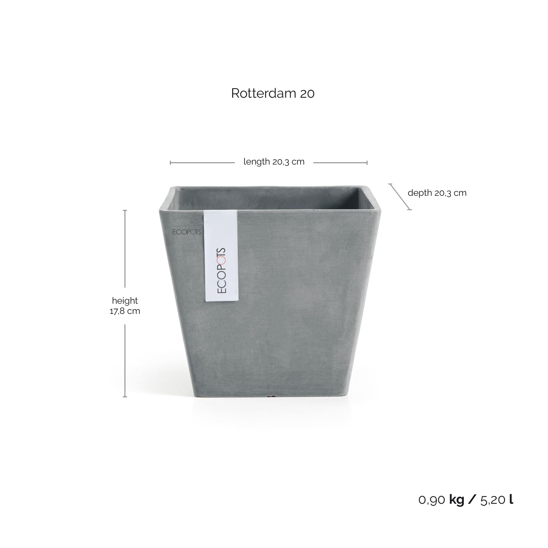 ecopots-pisa-pot-rond-gris-17-cm-int-rieur-et-ext-rieur image 8
