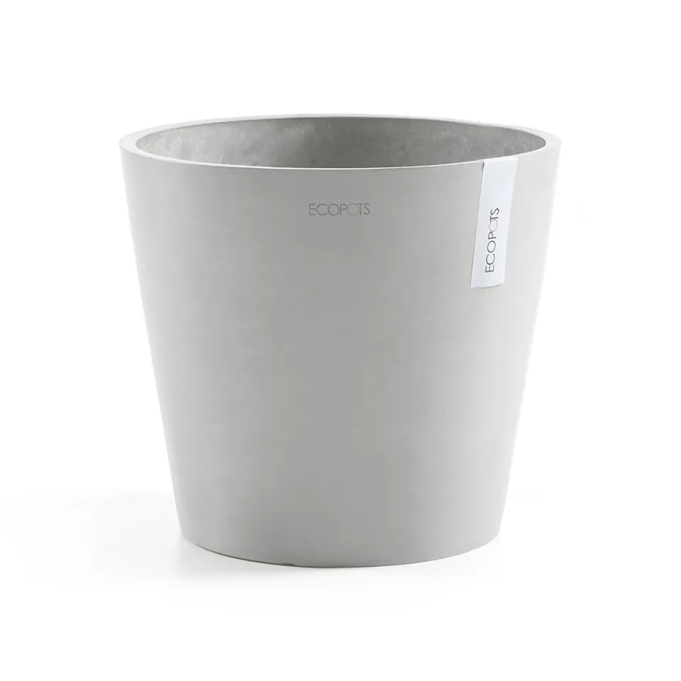 ecopots-amsterdam-pot-rond-30-x-h-26-cm-blanc-gris image 1
