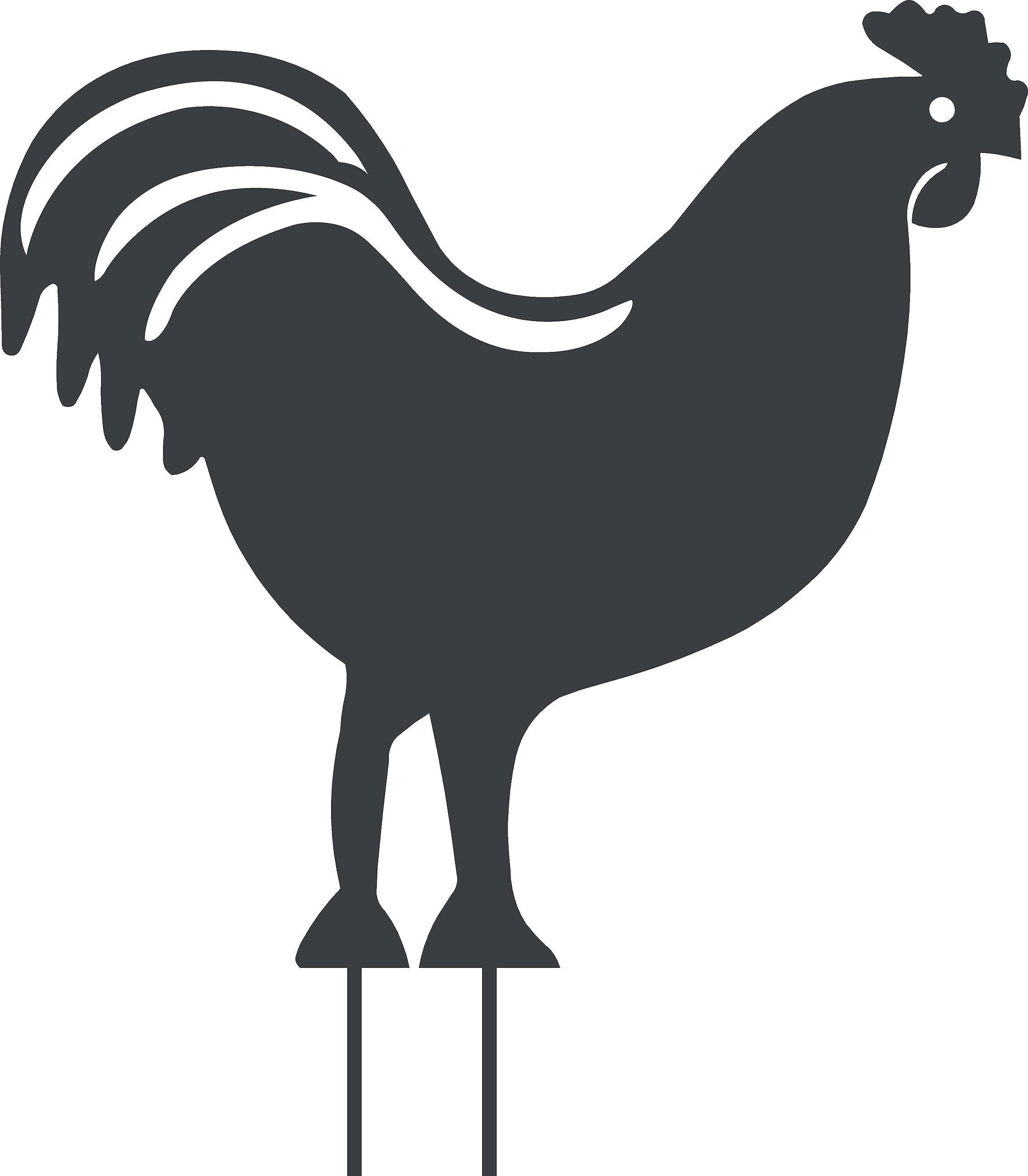 louis-moulin-figurine-piquer-coq-42-5x42-cm-anthracite image 1