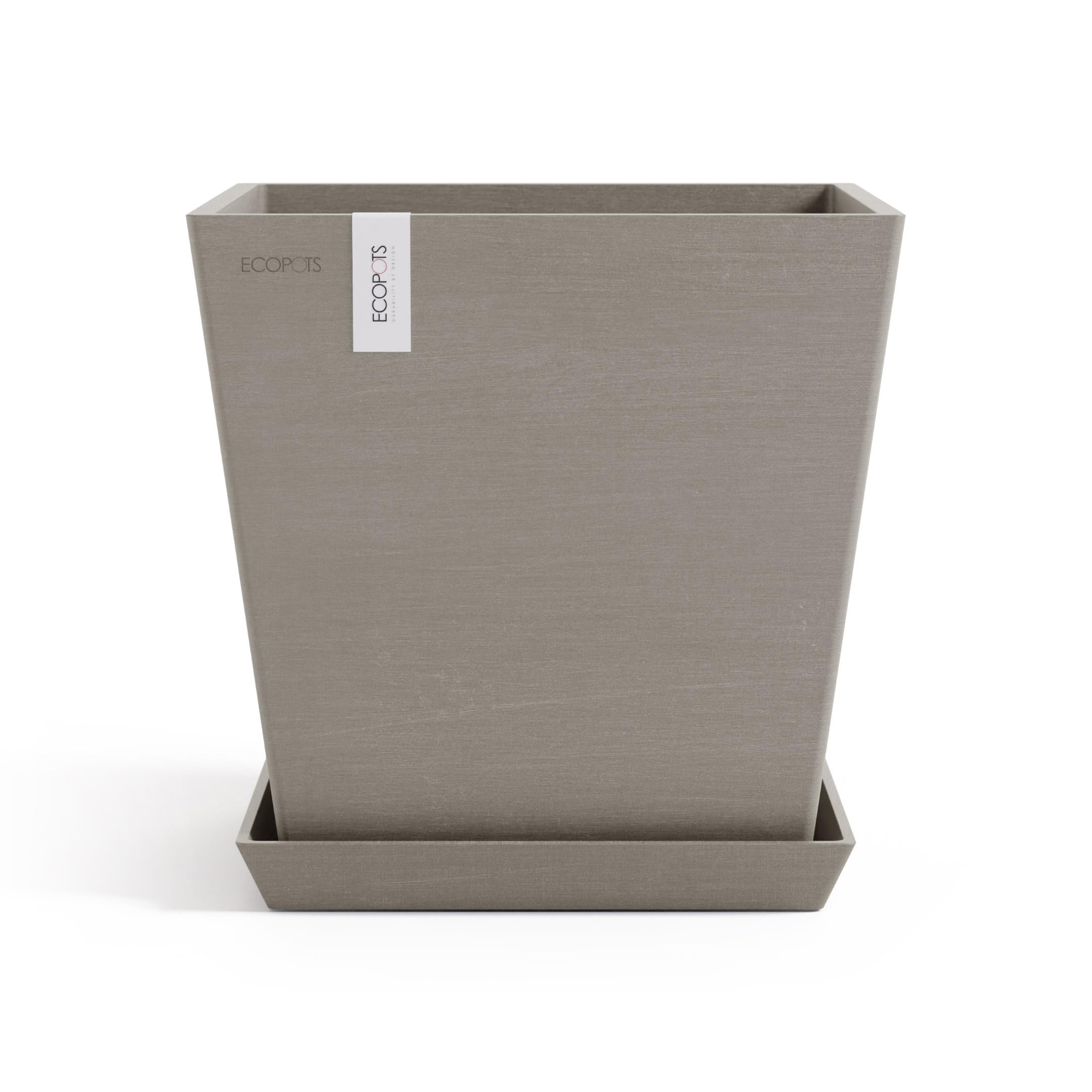 ecopots-rotterdam-25-pot-carr-taupe-avec-r-servoir-d-eau-25-2-x-25-2-x-h-24-5-cm image 3