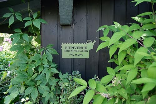 louis-moulin-pancarte-murale-m-tal-bienvenue-dans-notre-jardin-31-x-16-5-cm-vert image 6