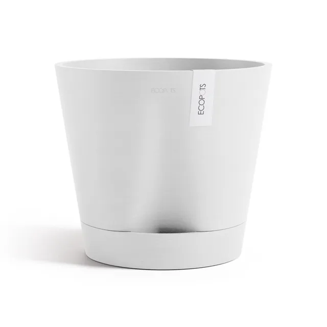 ecopots-venice-2-pot-rond-30-x-26-3-cm-pot-de-fleurs-avec-r-servoir-d-eau-blanc- image 1