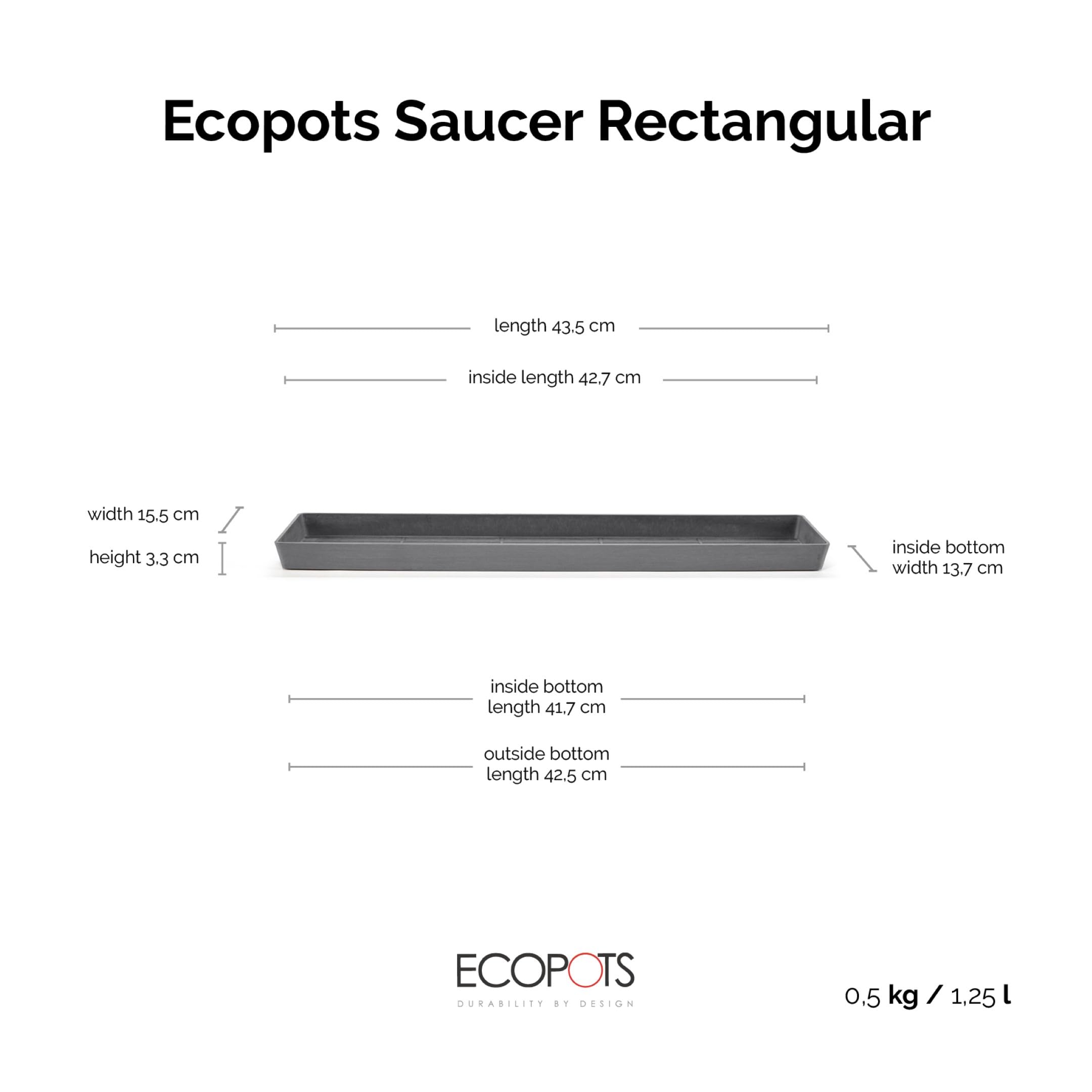 ecopots-soucoupe-rectangulaire-45-gris-43-5-x-15-5-x-h-3-3-cm image 2