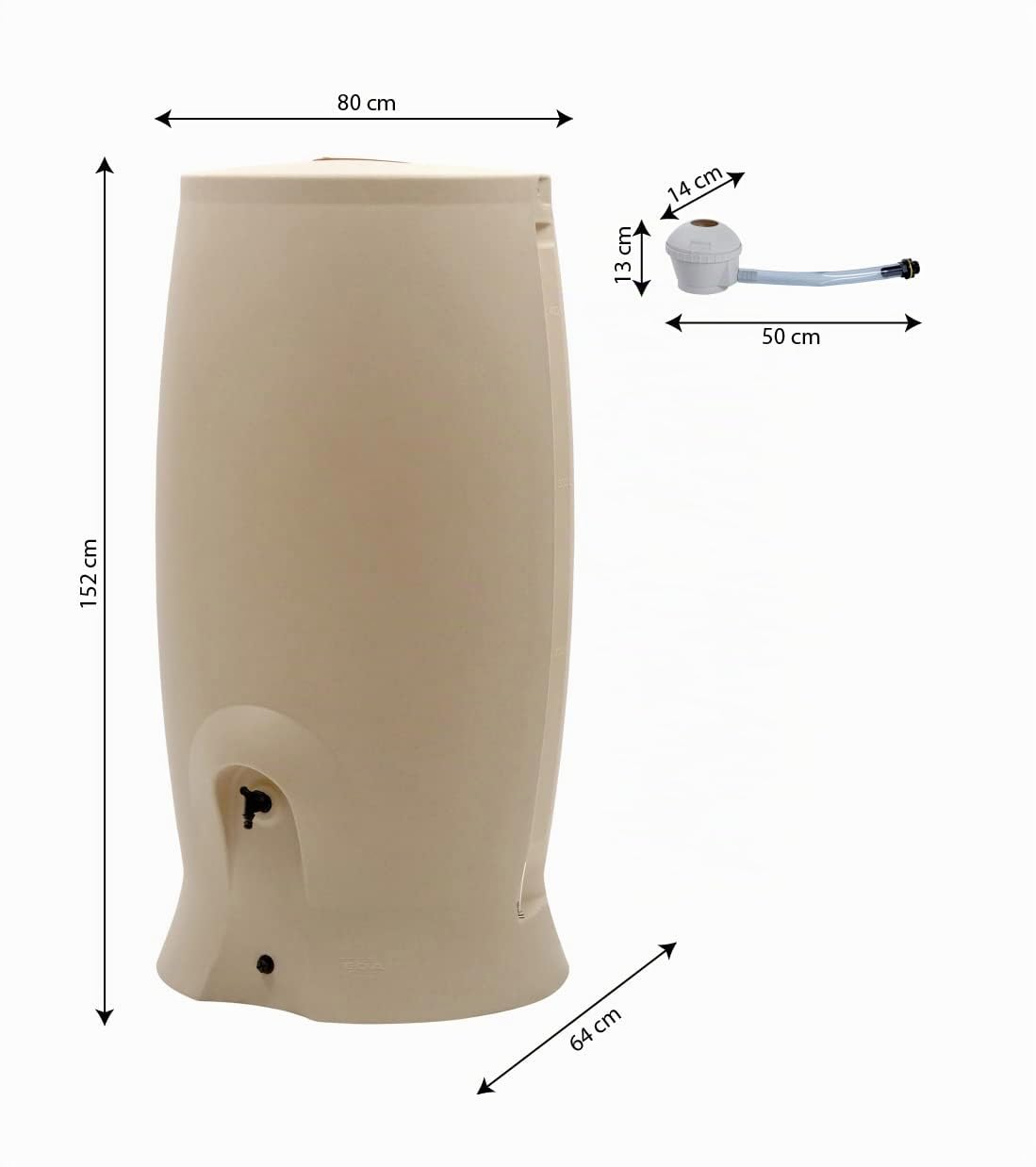 eda-r-cup-rateur-d-eau-recup-o-500-l-beige-avec-kit-collecteur image 2