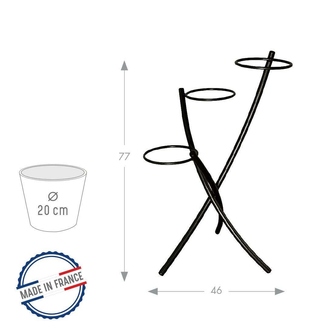 louis-moulin-porte-plantes-tube-rond-3-pots-h-77-cm-anthracite image 2
