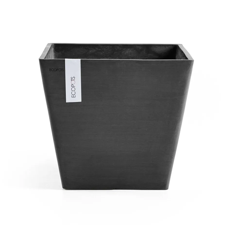 ecopots-rotterdam-pot-de-fleurs-carr-plastique-recycl-noir-40-x-40-x-35-cm image 1