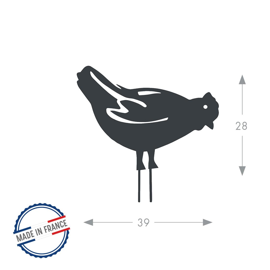 louis-moulin-figurine-piquer-poule-28x39-cm-anthracite image 2